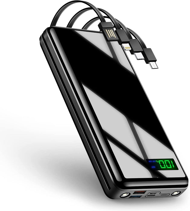 Niceey Powerbank - 30.000 mAh - voor Telefoons en Laptops - Zwart