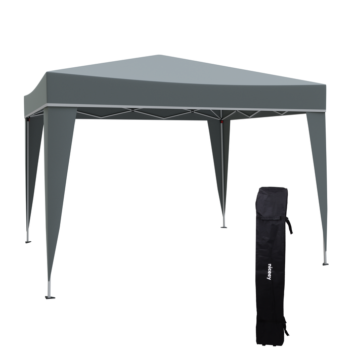 Tente de fête Niceey - 3x3m - Pavillon - Pliable et étanche - Tente de jardin - Facile à monter - Sac de transport à roulettes - Gris