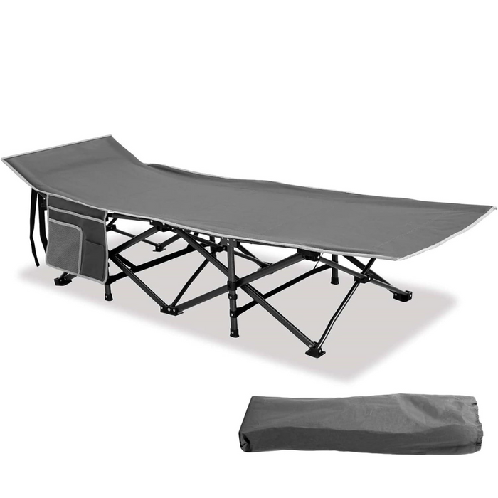 Lit de camp Niceey - Chaise longue - Pliable - Gris