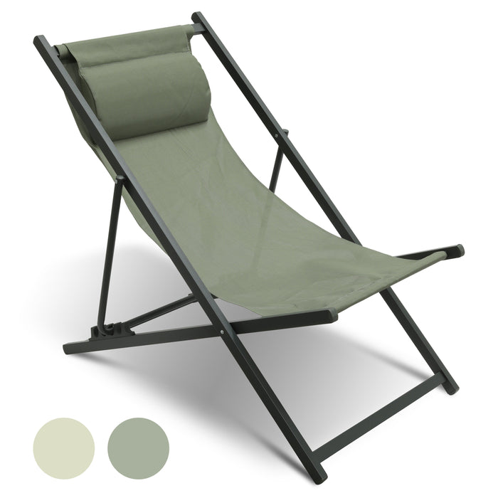 Chaise longue Niceey - Avec oreiller - Vert