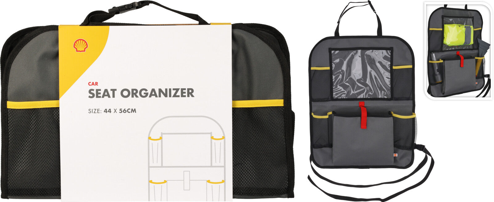 Shell Autostoel Organizer - met Tablet Houder - Zwart