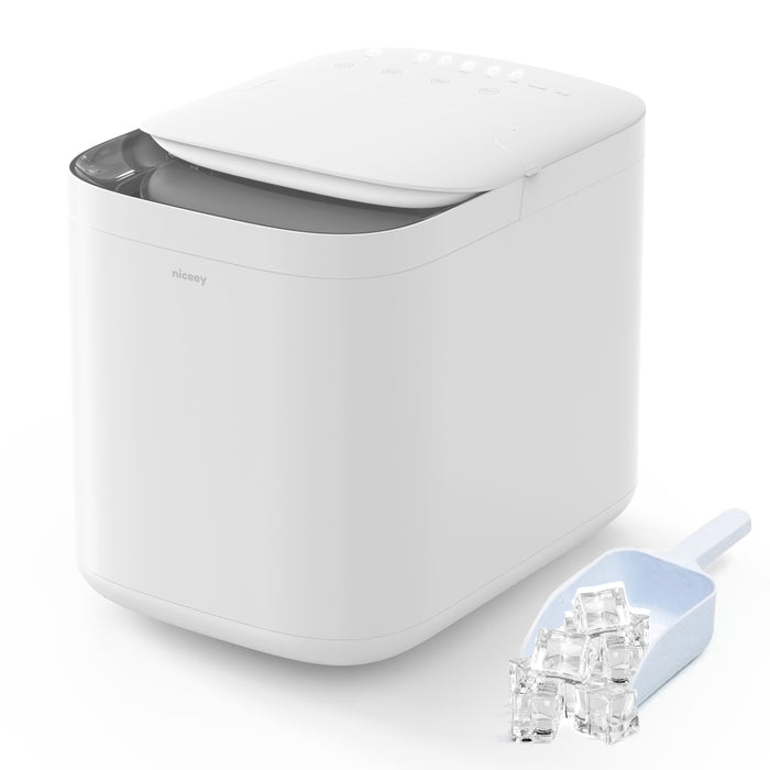 Niceey IJsblokjesmachine Pro - 2 Liter - 6-8 Min. - 12kg/24u - met IJsschep - Wit