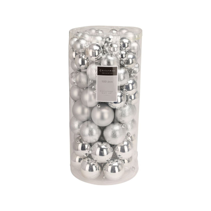 Niceey Kerstballen - 100 Stuks - Kerstballenset - Kerstversiering - Zilver