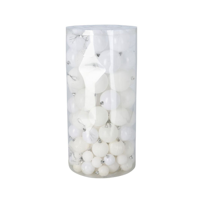 Niceey Kerstballen - 100 Stuks - Kerstballenset - Kerstversiering - Wit
