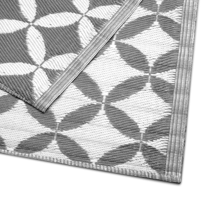 Tapis d'extérieur Niceey - Tapis de jardin - 120x180cm - Gris/Blanc