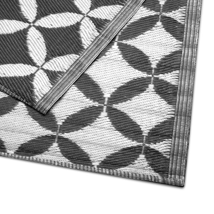 Tapis d'extérieur Niceey - Tapis de jardin - 120x180cm - Noir/Blanc