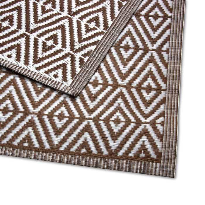 Tapis d'extérieur Niceey - Tapis de jardin - 120x180cm - Marron/Blanc