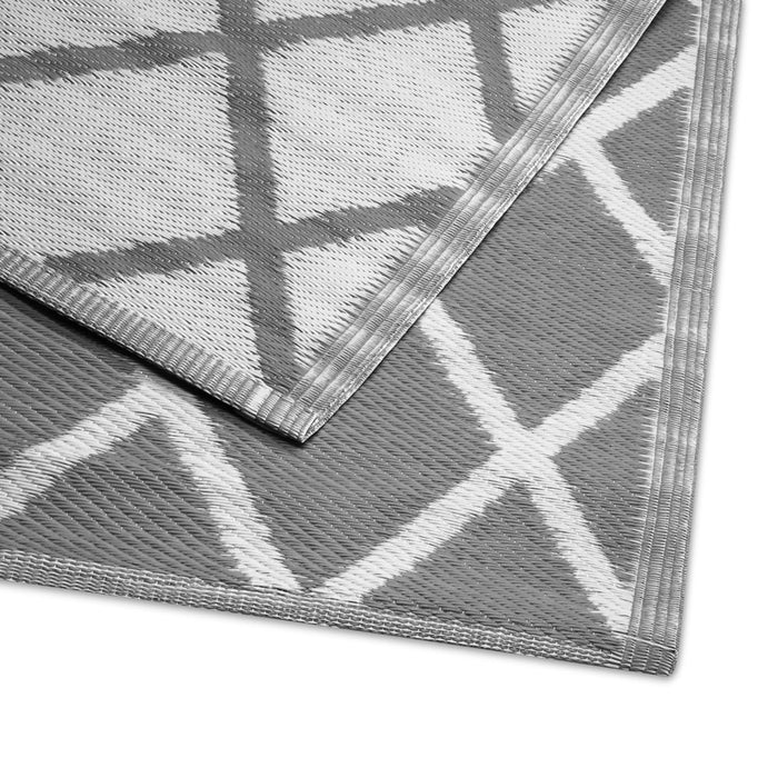 Tapis d'extérieur Niceey - Tapis de jardin - 120x180cm - Gris/Blanc