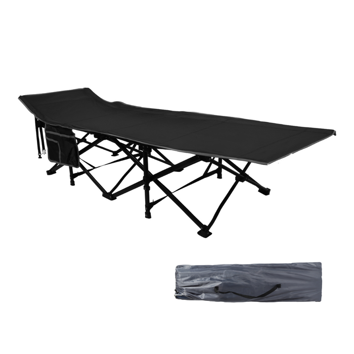 Lit de camp Niceey - Chaise longue - Pliable - Noir