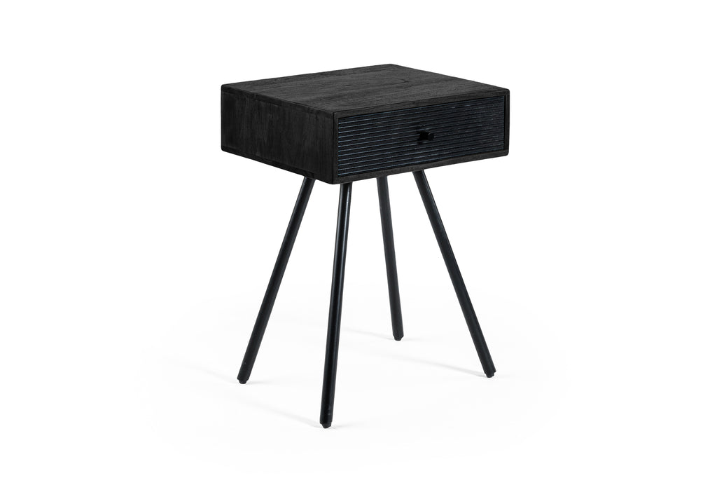 Niceey Table de chevet, 1 tiroir, A340 noir