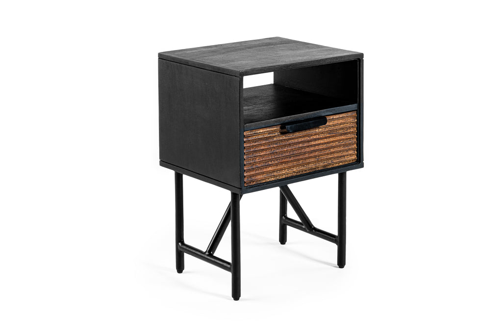 Niceey Table de chevet, 1 tiroir, A411 noir