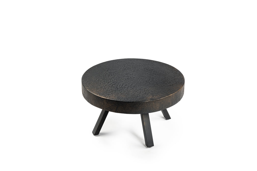 Niceey Salontafel rond 58 cm, Lava, B341 vintage zwart