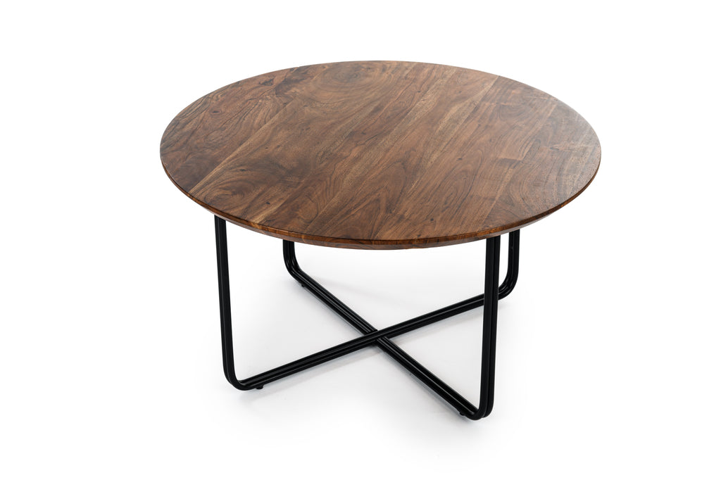 Niceey Table basse ronde, 75 cm, B430 marron