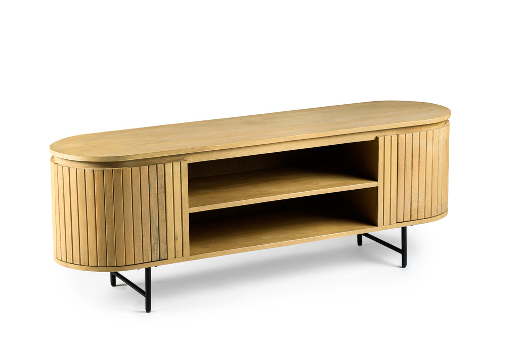 Meuble TV Niceey 2D, 155 cm, B180 naturel
