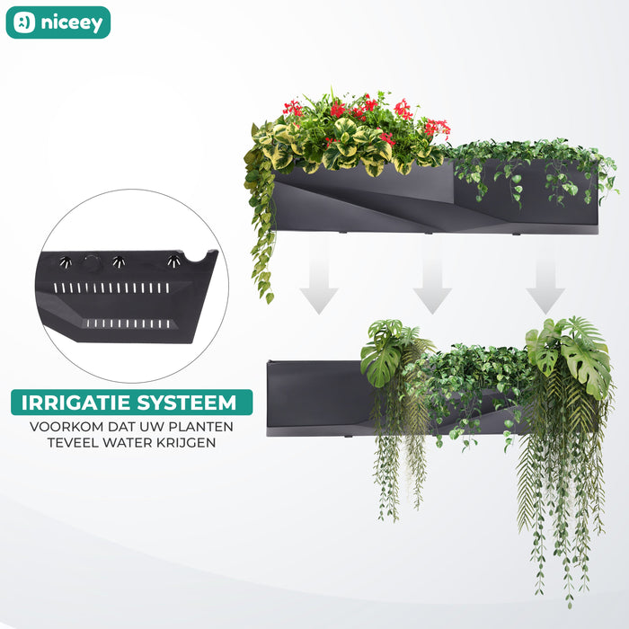 Jardin vertical Niceey - Lot de 2 - Jardinières - Noir
