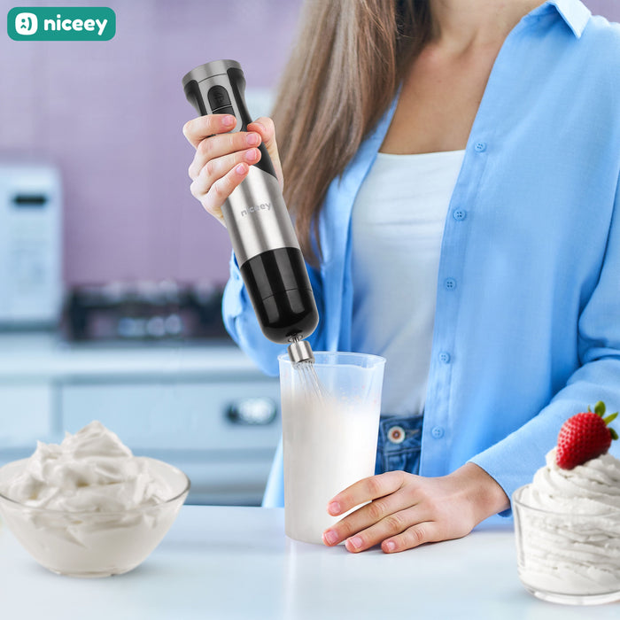 Niceey Staafmixer - Hakmolen 4-in-1 Set - 1000W - RVS