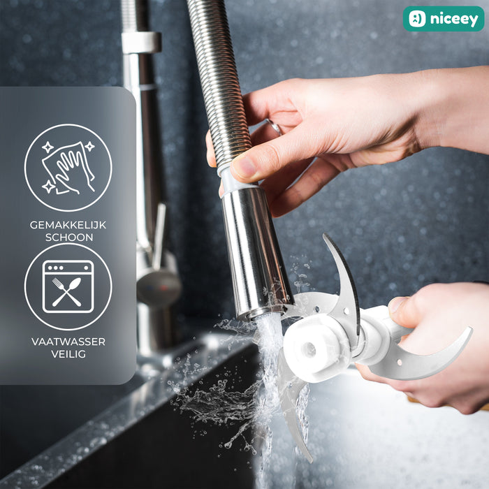 Hachoir Niceey - 2 Vitesses - 500W - 2L - Bol en Verre