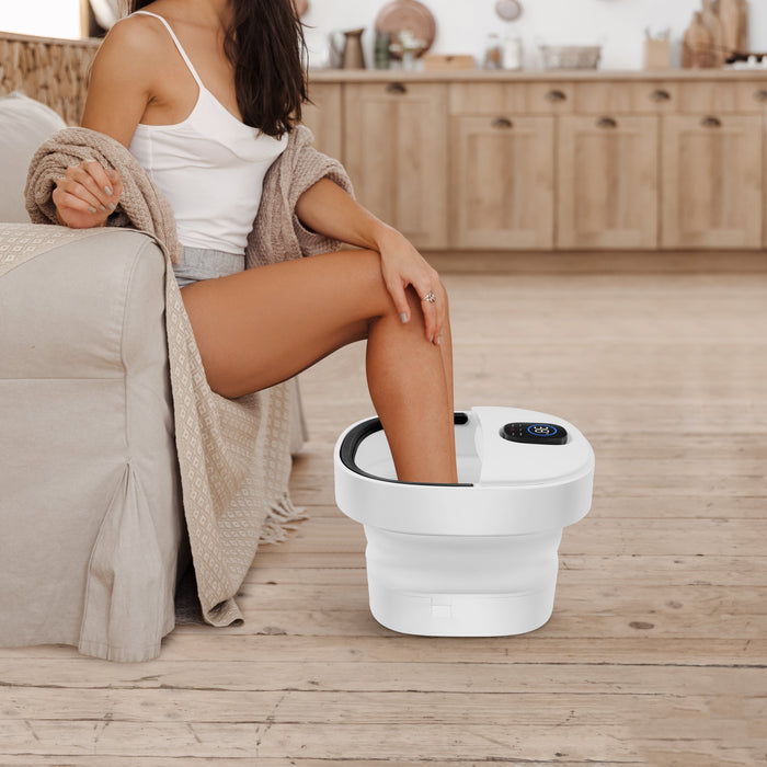 Bain de pieds massant Niceey ZD3000 - Pliable - Rouleaux automatiques - Blanc