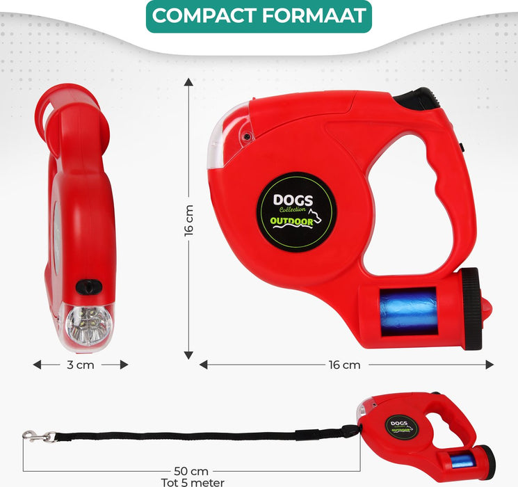 Laisse pour chien Niceey - 5 mètres - Rouge
