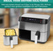 Niceey Dubbele Airfryer XXL - Twee Kookvakken - 8.0 Liter - 2460 Watt - Incl. Kookboek - Dual Functie - Zilver