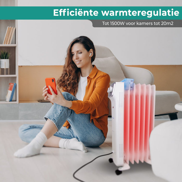 Radiateur à huile Pureline - jusqu'à 1500W - Blanc