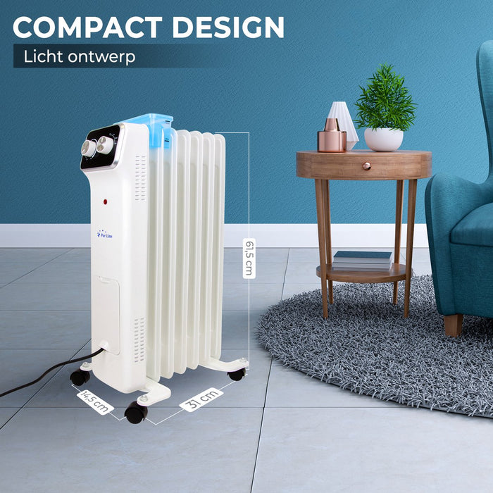Radiateur à huile Pureline - jusqu'à 1500W - Blanc
