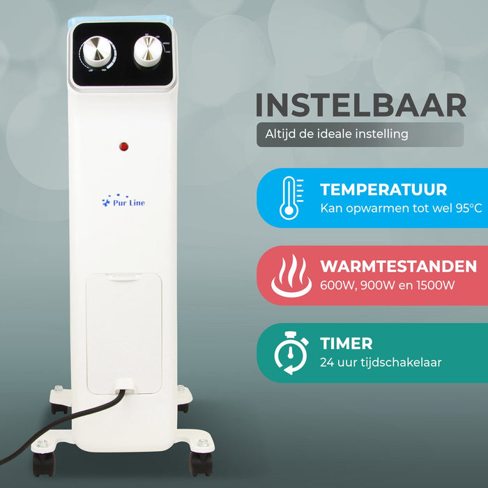 Radiateur à huile Pureline - jusqu'à 1500W - Blanc