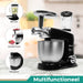 Niceey Keukenmachine 3-in-1 - Keukenrobot - Foodprocessor - 1500W - RVS Mengkom (7,5L) - Mixer met Garde Deeghaak Menghaak - Incl Gehaktmolen en Blender - Zwart