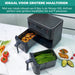 Niceey Dubbele Airfryer XXL - Twee Kookvakken - 8.0 Liter - 2460 Watt - Incl. Kookboek - Dual Functie - Zwart
