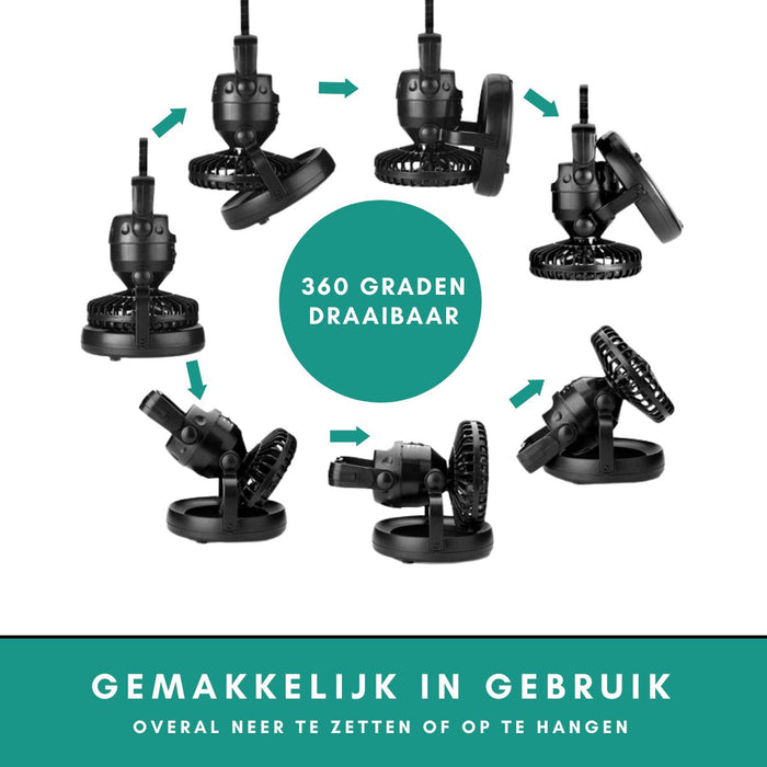 Lampe de camping Niceey - Mini ventilateur - Noir