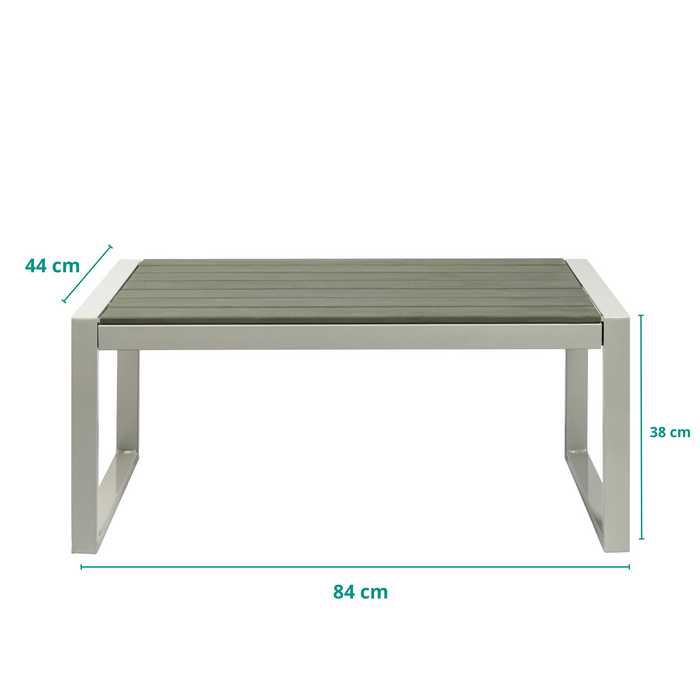 Ensemble de jardin Niceey, 4 pièces, rotin, gris/blanc
