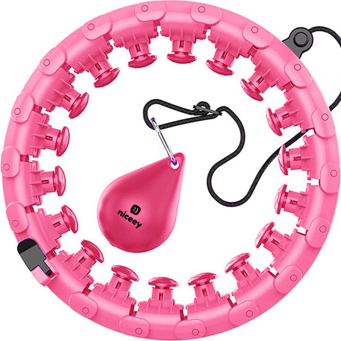 Niceey Fitness Hula Hoop - avec poids - Rose