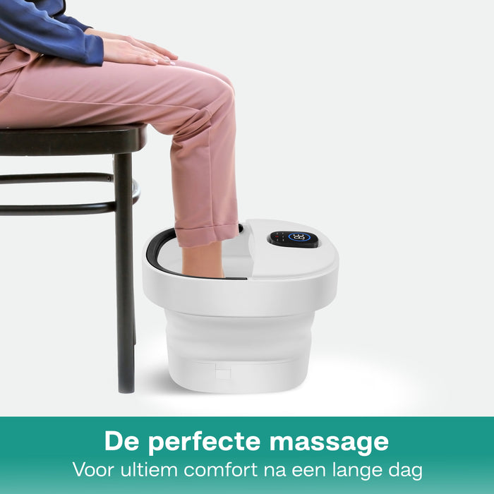 Bain de pieds massant Niceey ZD3000 - Pliable - Rouleaux automatiques - Blanc