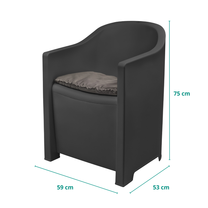 Ensemble de jardin Niceey - Luna - 3 pièces - Anthracite / Noir