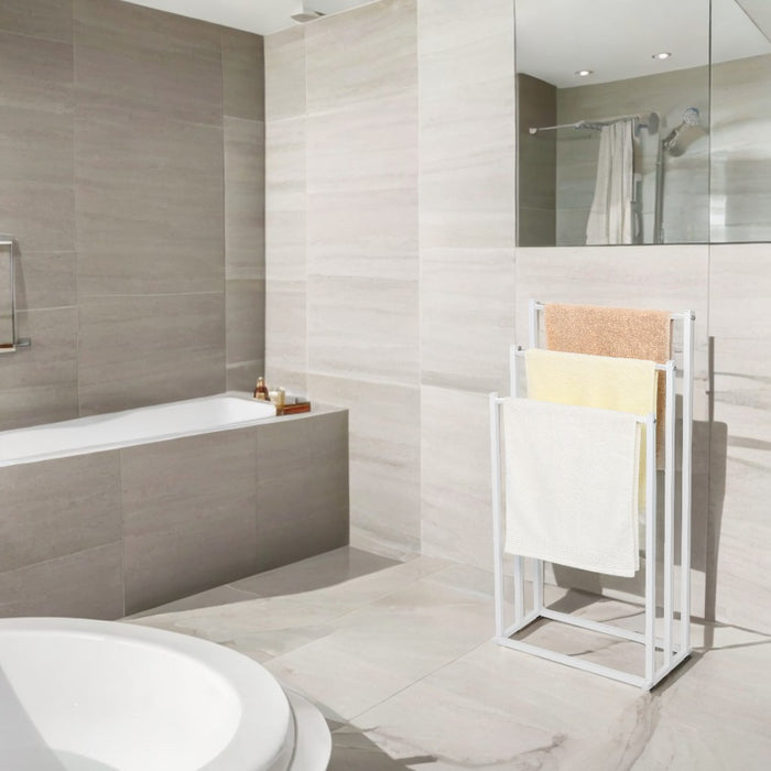 Porte-serviettes Niceey - 3 bras - Métal - Blanc