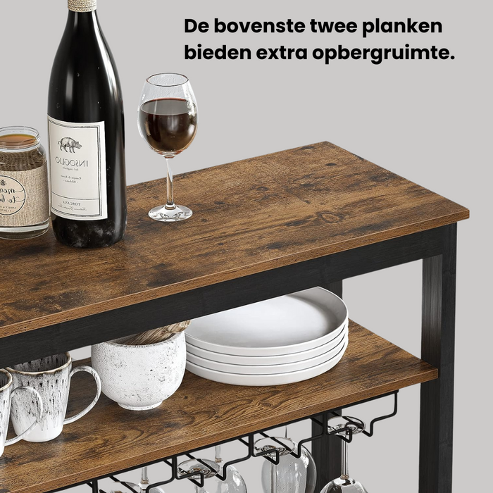 Casier à Vin Niceey - Pour 24 bouteilles et 15 verres - Noir