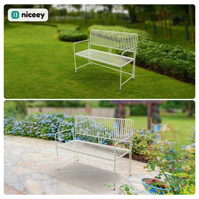 Banc de jardin Niceey - Pliable - Craie