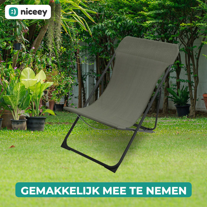 Niceey Lounger - Chaise de jardin - Vert