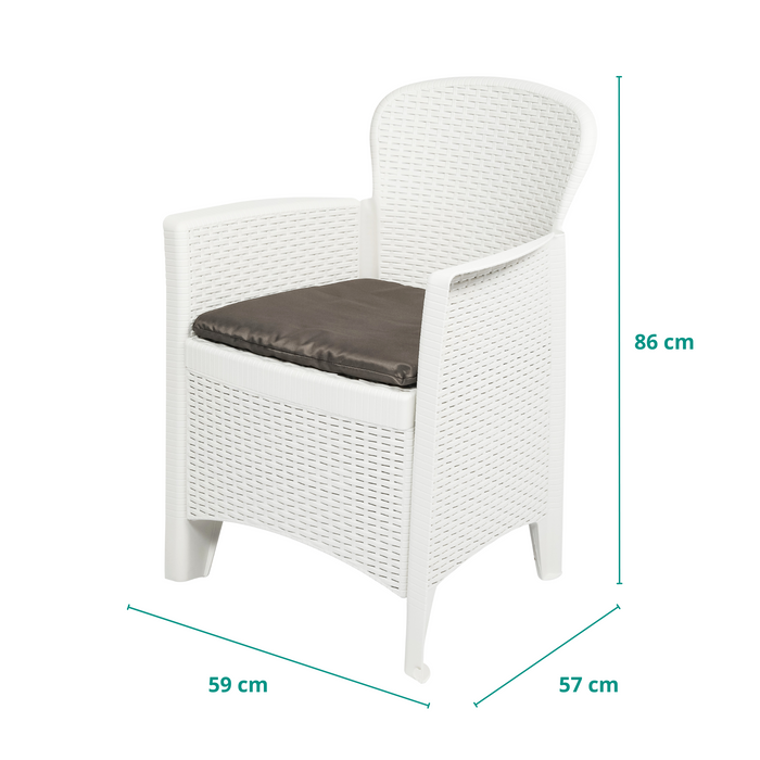 Ensemble de jardin Niceey, 3 pièces, blanc/gris