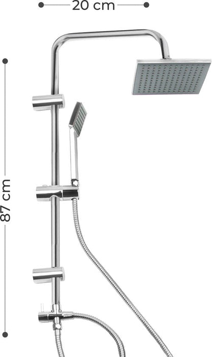Ensemble de douche à effet de pluie Niceey, réglable, chrome