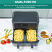 Niceey Dubbele Airfryer XXL - Twee Kookvakken - 8.0 Liter - 2460 Watt - Incl. Kookboek - Dual Functie - Zwart