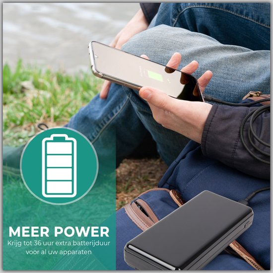Niceey Powerbank - 30 000 mAh - pour téléphones et ordinateurs portables - Noir