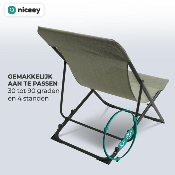Niceey Lounger - Chaise de jardin - Vert