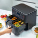 Niceey Dubbele Airfryer XXL - Twee Kookvakken - 8.0 Liter - 2460 Watt - Incl. Kookboek - Dual Functie - Zwart
