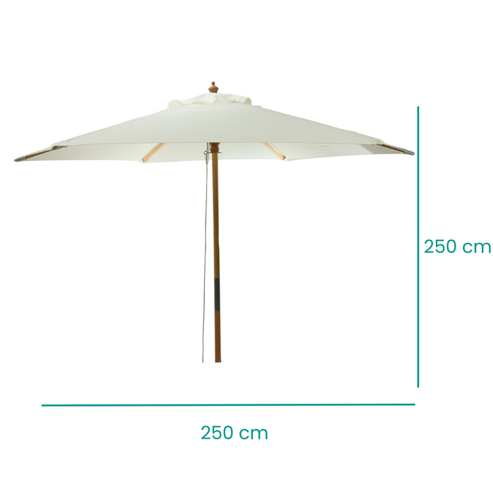 Parasol Niceey - Bois - 250CM - Crème