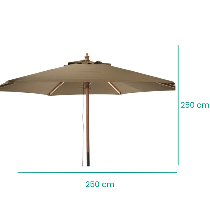 Parasol Niceey - Bois - 250CM - Taupe