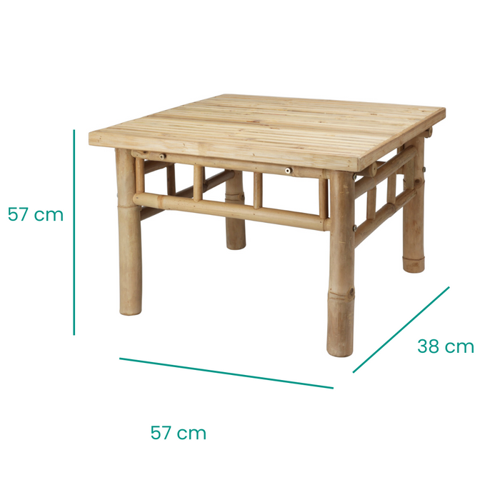 Table de Jardin Niceey - Bambou - 57X57XH38CM