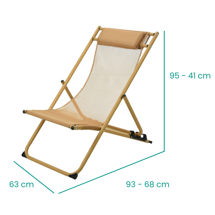Chaise Longue avec Oreiller Niceey - Lot de 2 - Jaune