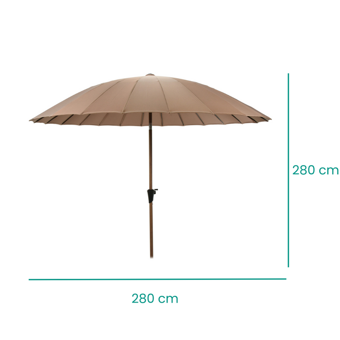 Parasol Niceey Shaghai - Bois - Inclinable - 280CM - Taupe