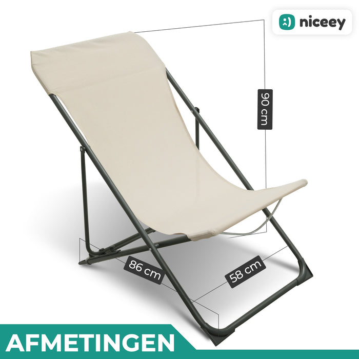 Niceey Lounger - Chaise de Jardin - Beige